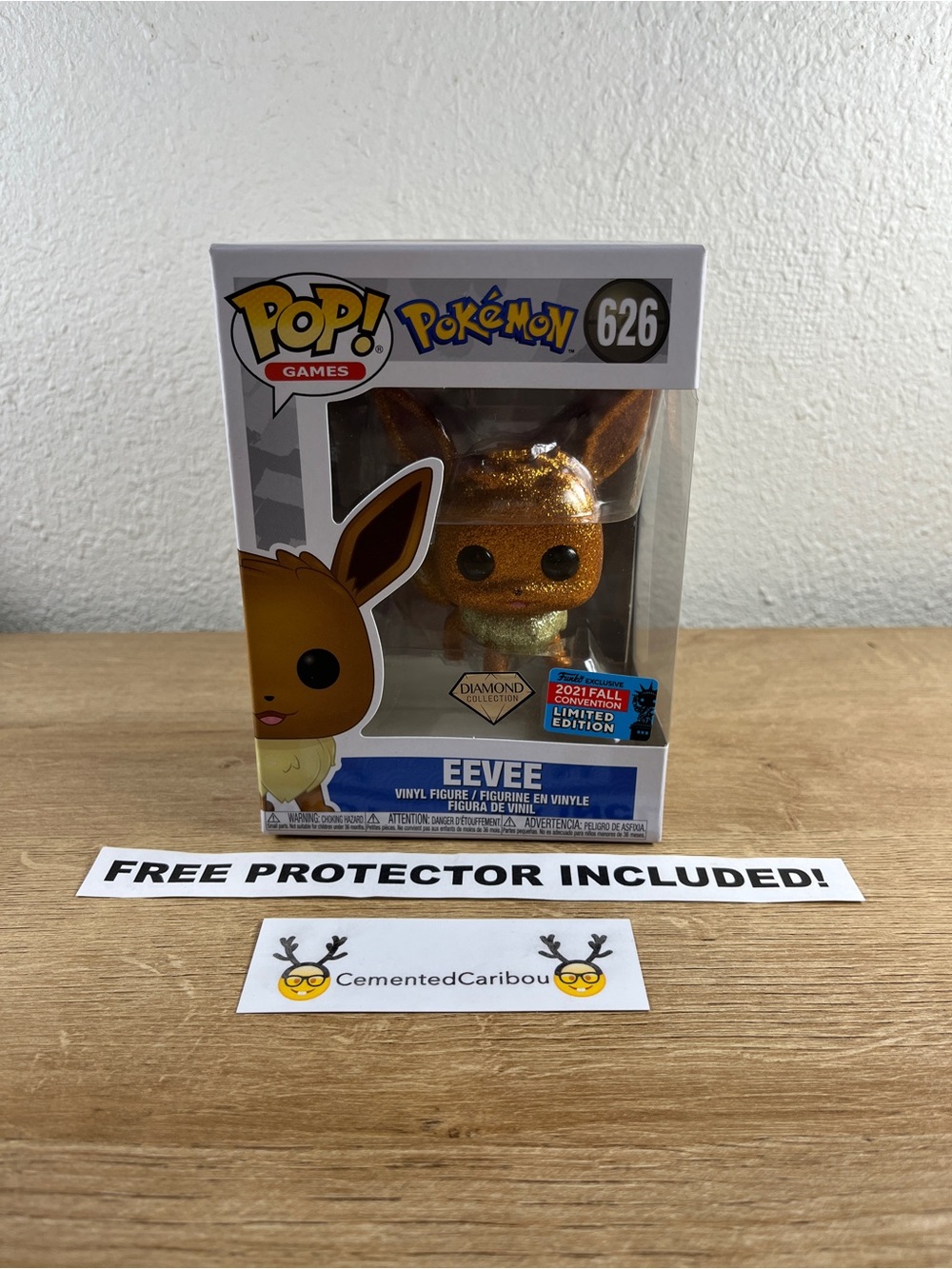 Eevee Diamond Funko Pop #626 Pokemon NYCC 2021  Shared Vaulted NOT MINT